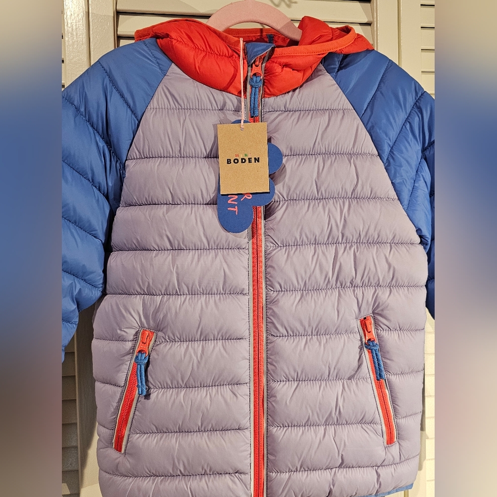 Mini Boden Pack-away Padded Jacket, Size 7-8